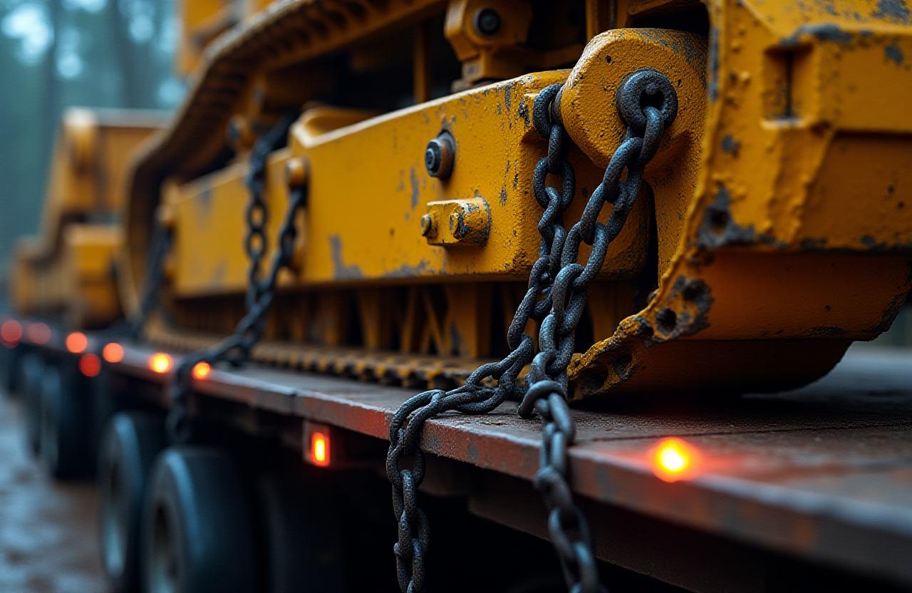 Specialized construction equipment on a flatbed